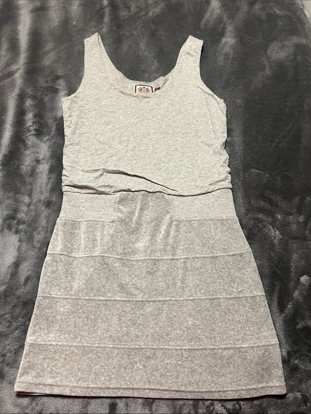 Juicy Couture Small Light Gray Sleeveless Knit Tank Dress